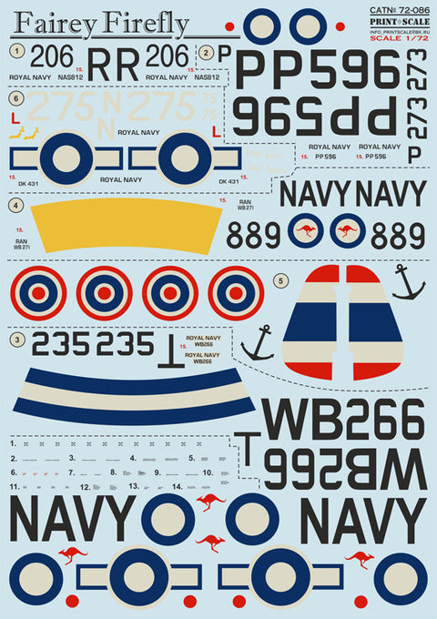 Print Scale 72-086 1/72 Fairey Firefly 72-086 Scale 1/72