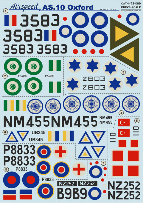Print Scale 72-089 1/72 Airspeed AS.10 Oxford