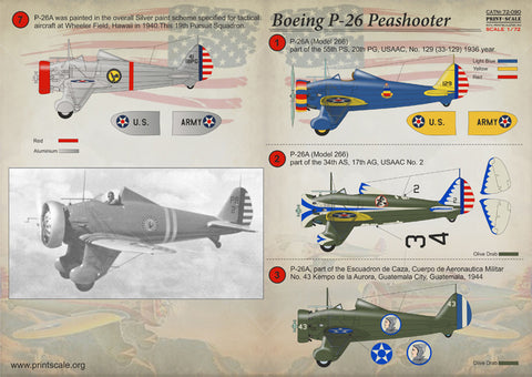 Print Scale 72-090 1/72 Boeing P-26 Peashooter