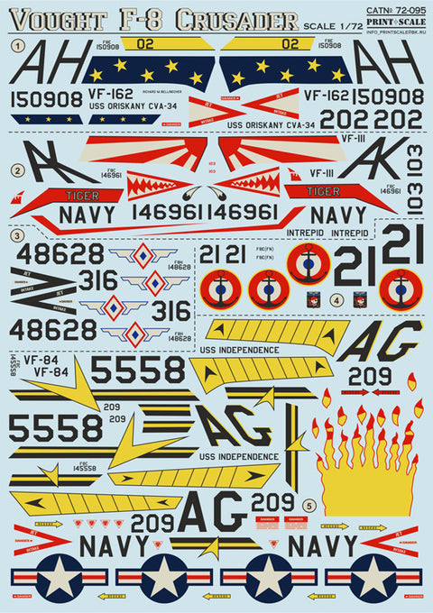 Print Scale 72-095 1/72 Vought F-8 Crusader
