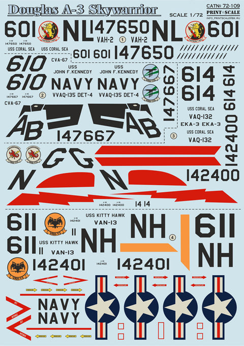 Print Scale 72-109 1/72 Douglas A-3 Skywarrior