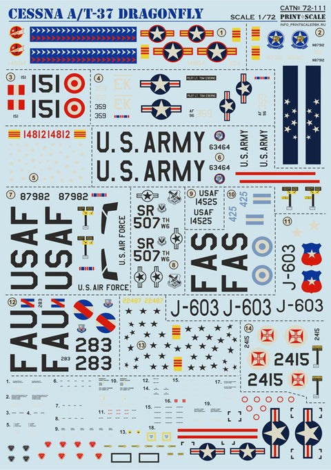 Print Scale 72-111 1/72 Cessna A/T-37 Dragonfly 72-111 Scale 1/72