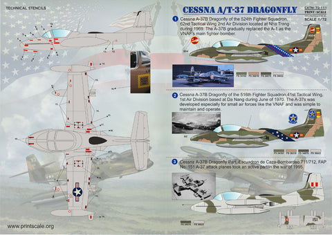 Print Scale 72-111 1/72 Cessna A/T-37 Dragonfly 72-111 Scale 1/72