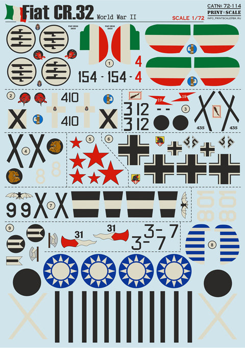 Print Scale 72-114 1/72 Fiat CR.32