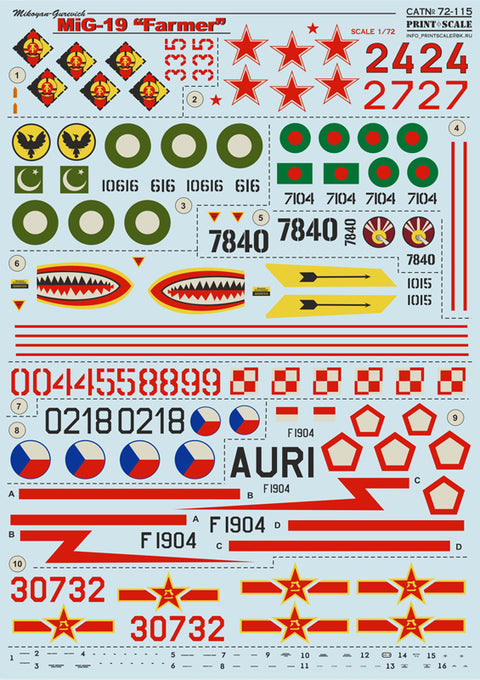 Print Scale 72-115 1/72 MIG-19 Farmer