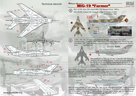 Print Scale 72-115 1/72 MIG-19 Farmer