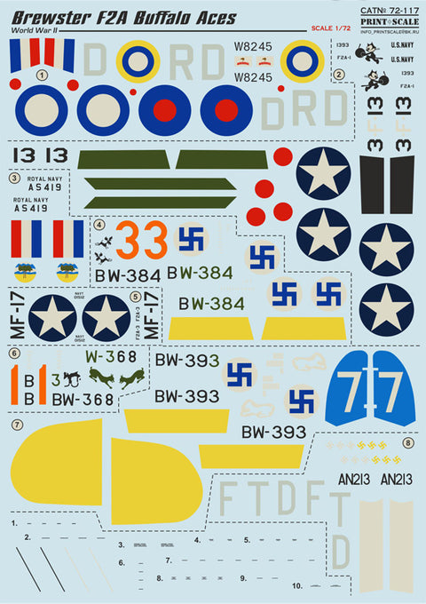 Print Scale 72-117 1/72 Brewster F2A Buffalo