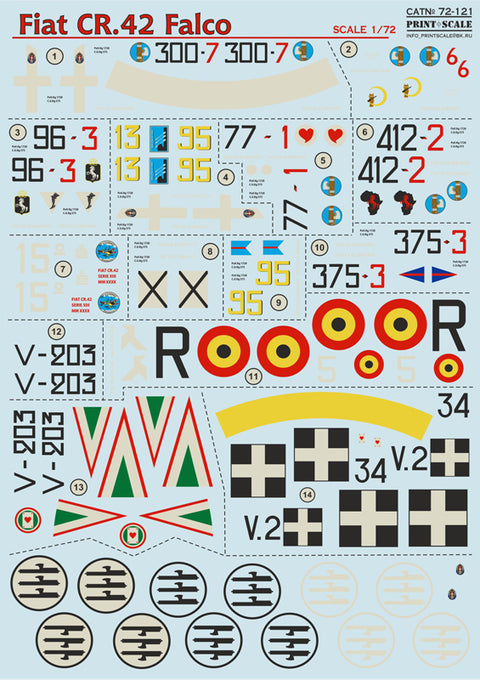 Print Scale 72-121 1/72 Fiat CR.42 Falco