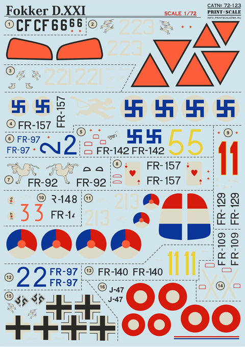 Print Scale 72-123 1/72 Fokker D.XXI