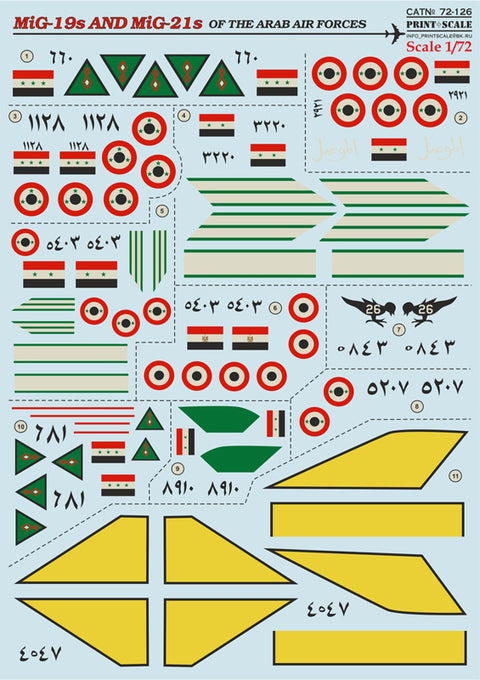 Print Scale 72-126 1/72 MiG-19s and MiG-21s of the Arab Air Force