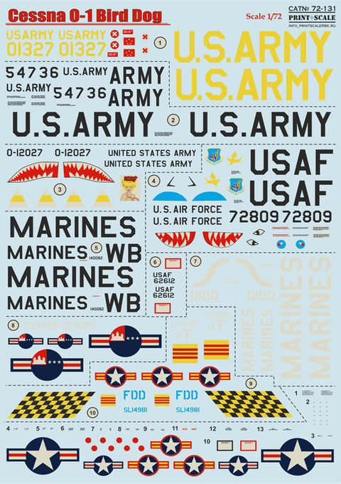 Print Scale 72-131 1/72 Cessna O-1 Bird Dog