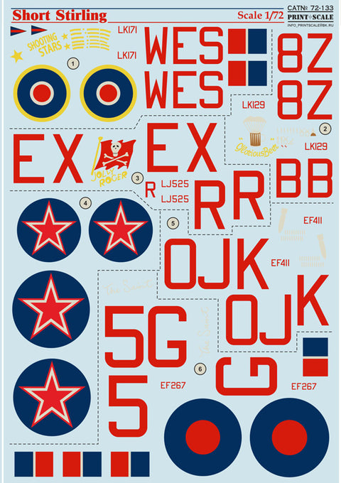 Print Scale 72-133 1/72 Short Stirling