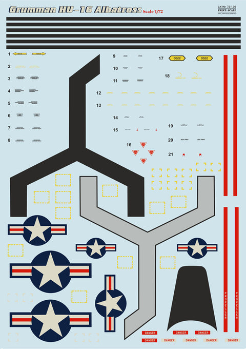 Print Scale 72-136 1/72 Grumman Albatros The complete set 2 leaf