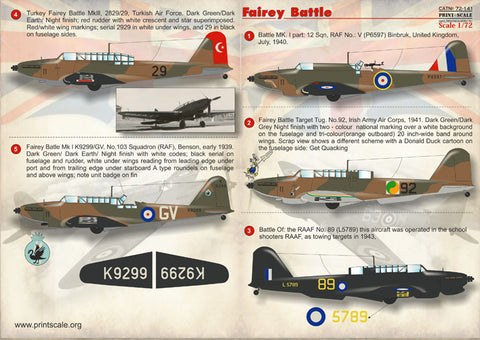 Print Scale 72-141 1/72 Fairey Battle