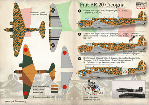 Print Scale 72-142 1/72 Fiat BR.20 Cicogna