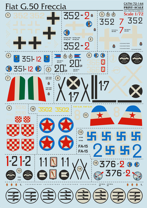 Print Scale 72-144 1/72 Fiat G.50 Freccia