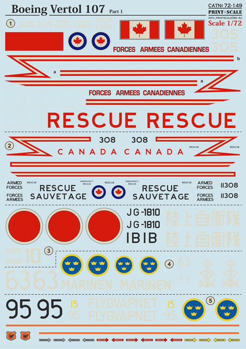 Print Scale 72-149 1/72 Boeing-Vertol 107 part 1