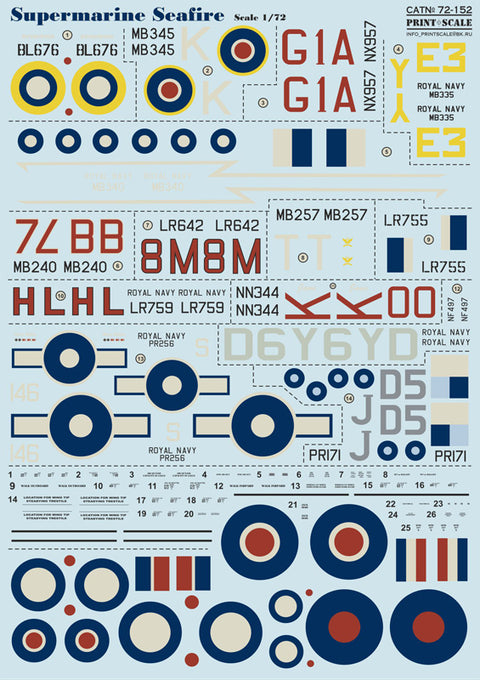 Print Scale 72-152 1/72 Supermarine Seafire