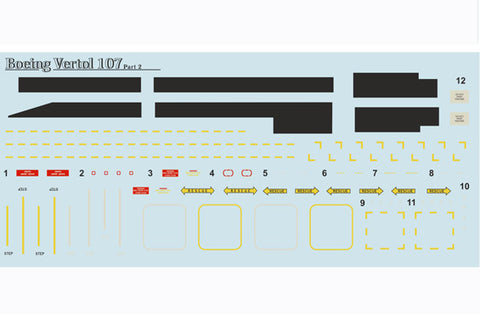 Print Scale 72-153 1/72 Boeing-Vertol 107 part 2 The complete set 1,5 leaf