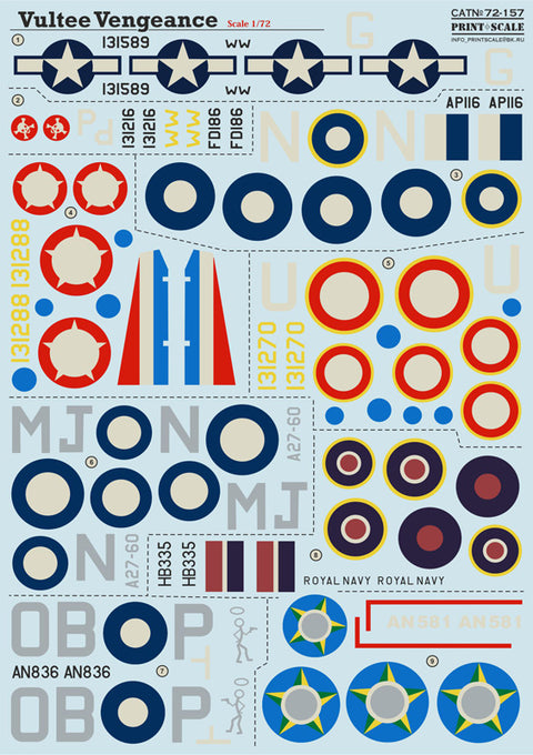 Print Scale 72-157 1/72 Vultee A-31 Vengeance