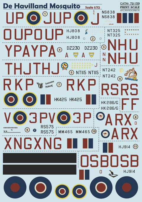 Print Scale 72-159 1/72 De Havilland Mosquito