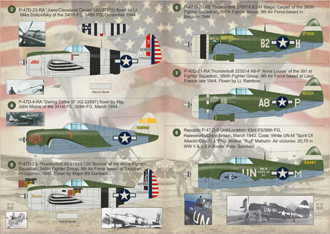 Print Scale 72-173 1/72 P-47D Razorback Aces 72-173 Scale 1/72