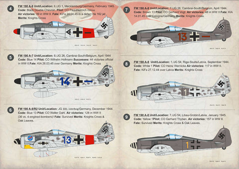 Print Scale 72-174 1/72 Focke-Wulf Fw 190 A-7 & A-8 Aces 72-174 Scale 1/72