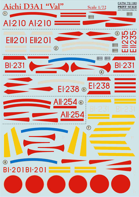 Print Scale 72-180 1/72 Aichi D3A1 Val