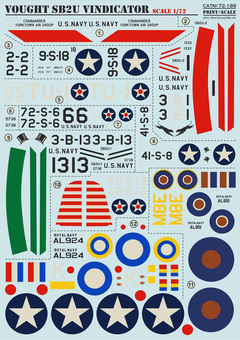 Print Scale 72-189 1/72 Vought SB2U Vindicator