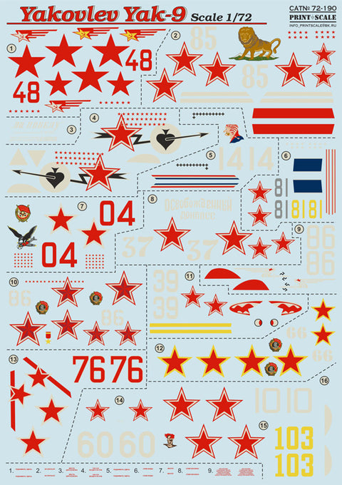 Print Scale 72-190 1/72 Yakovlev Yak-9 Part 2