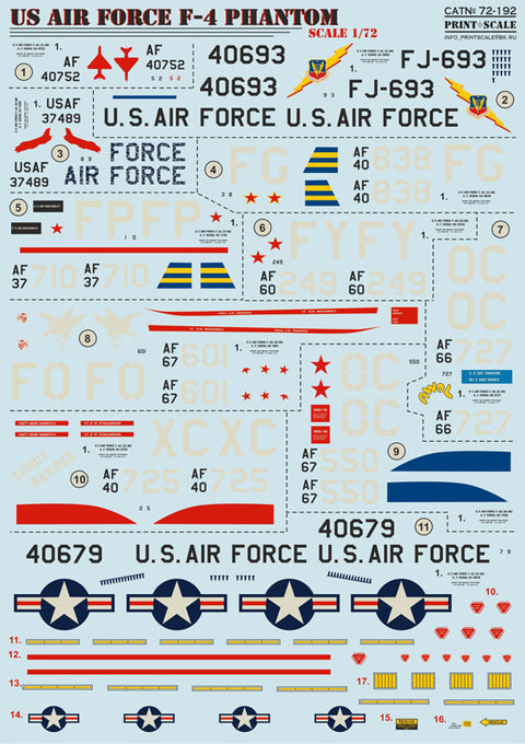 Print Scale 72-192 1/72 US Air Force F-4 Phantom 72-192 Scale 1/72