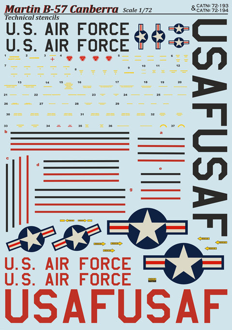 Print Scale 72-194 1/72 B-57 Canberra Part 2 In the complete set 2 sheets