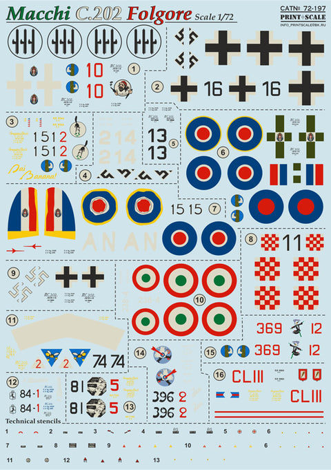 Print Scale 72-197 1/72 Macchi C.202 Folgore 72-197 Scale 1/72