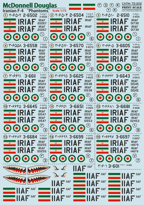 Print Scale 72-202 1/72 F-4 Phantom II Iranian Air Force