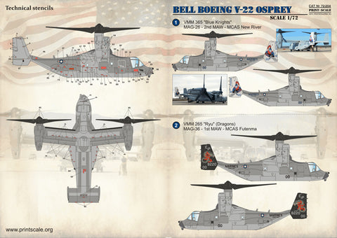 Print Scale 72-204 1/72 Bell-Boeing V-22 Osprey