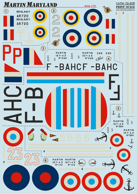Print Scale 72-205 1/72 Martin Maryland
