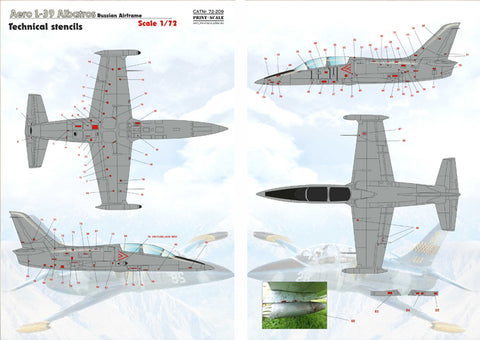 Print Scale 72-209 1/72 Aero L-39 Albatros technical stencils