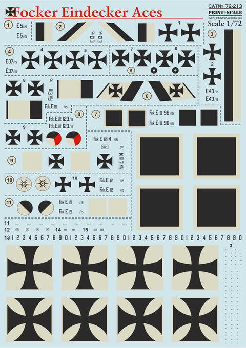 Print Scale 72-213 1/72 FoKker Eindecker Aces