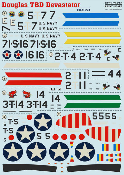 Print Scale 72-215 1/72 Douglas TBD Devastator I