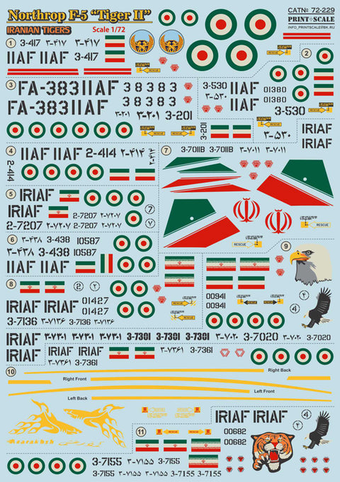 Print Scale 72-229 1/72 Iranian Northrop F-5 "Tiger II"