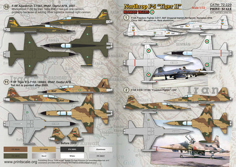 Print Scale 72-229 1/72 Iranian Northrop F-5 "Tiger II"