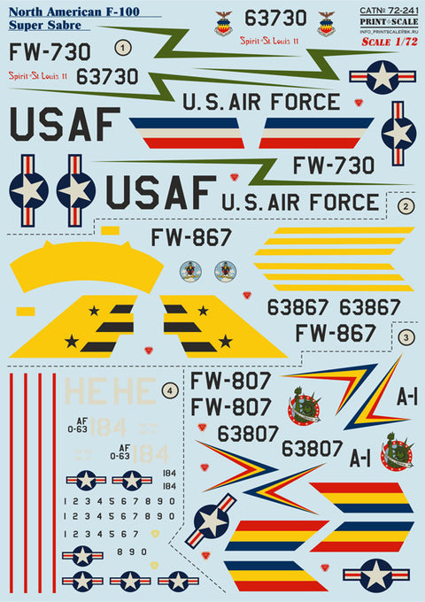 Print Scale 72-241 1/72 North American F-100 Super Sabre