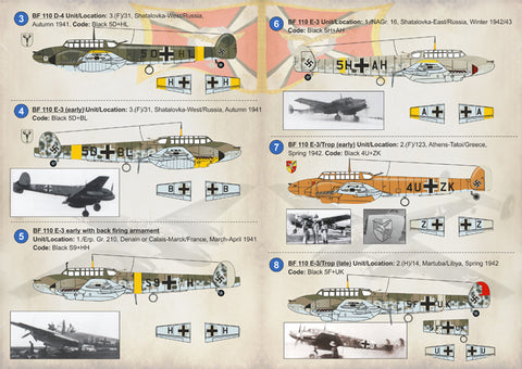 Print Scale 72-246 1/72 Messerschmitt Bf-110 Reconnaissance 72-246 Scale 1/72