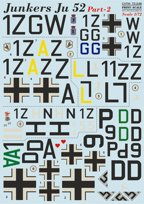 Print Scale 72-248 1/72 Junkers JU 52 Part 2