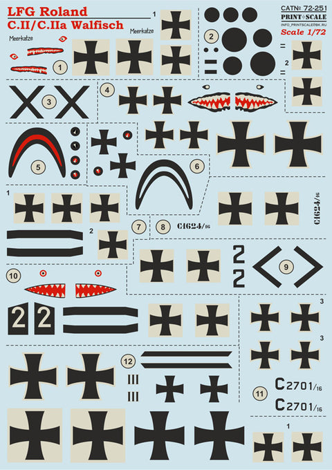 Print Scale 72-251 1/72 LFG Roland C.II Walfisch