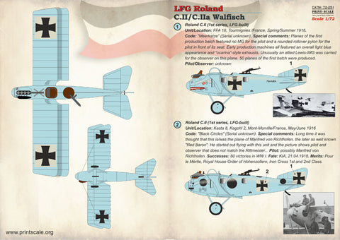 Print Scale 72-251 1/72 LFG Roland C.II Walfisch