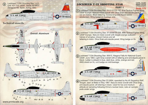 Print Scale 72-263 1/72 Lockheed T-33A Shooting Star Part 1