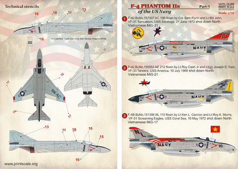 Print Scale 72-265 1/72 F-4 Phantom II US Navy Part 1 72-265 Scale 1/72
