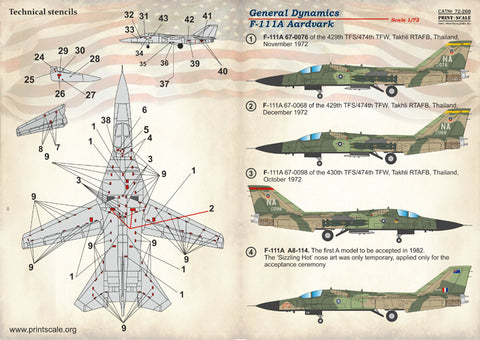 Print Scale 72-268 1/72 F-111 Raven
