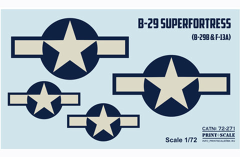 Print Scale 72-271 1/72 Boeing B-29 Superfortress Part 1 In the complete set 1,5 sheets
